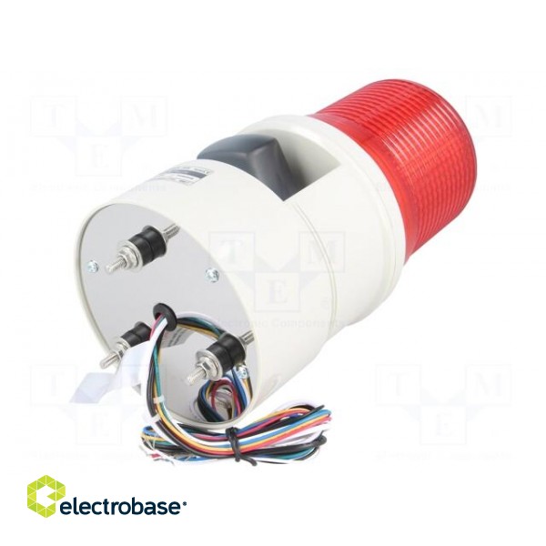 Signaller: lighting-sound | 24VDC | LED | red | IP54 | Ø119x226mm | 103dB image 2