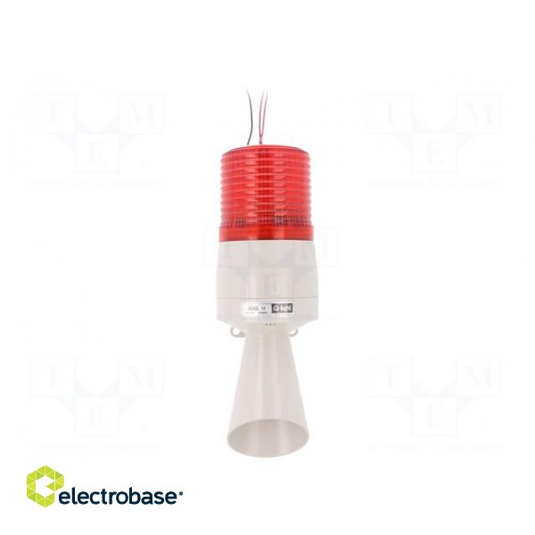 Signaller: lighting-sound | 24VDC | LED | red | IP54 | Ø86x233mm | 125mA image 1