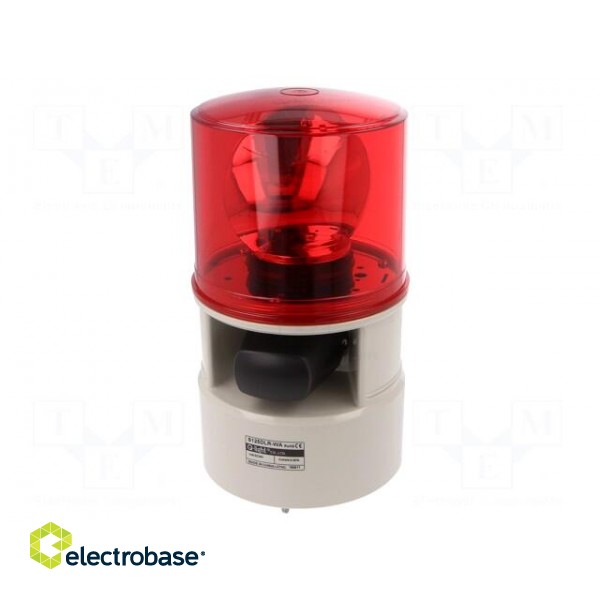 Signaller: lighting-sound | 24VDC | siren,rotating light | LED | red фото 1