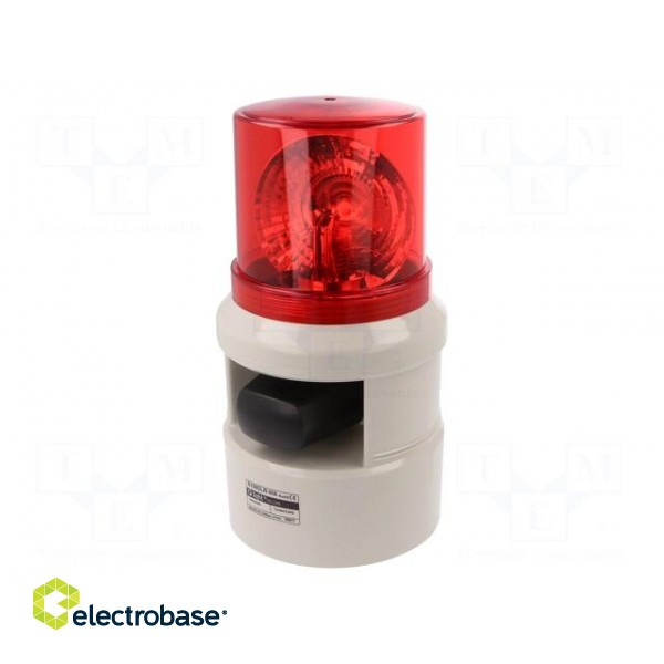 Signaller: lighting-sound | 24VDC | siren,rotating light | LED | red image 1
