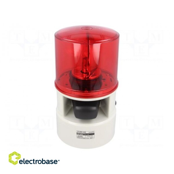 Signaller: lighting-sound | 24VDC | siren,rotating light | red | IP54 image 1