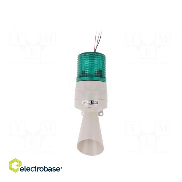 Signaller: lighting-sound | 24VDC | xenon arc lamp | green | IP54 paveikslėlis 1