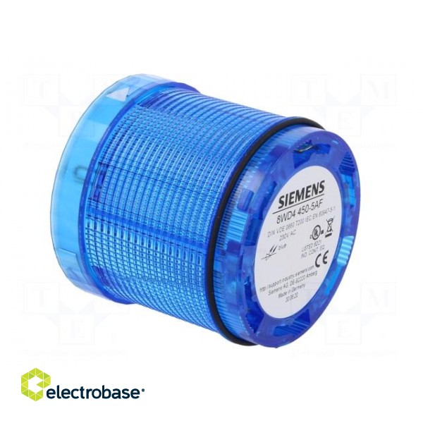 Signaller: lighting | LED | blue | Usup: 230VAC | IP65 | Ø70x65.5mm paveikslėlis 8
