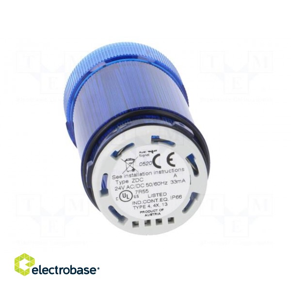 Signaller: lighting | LED | blue | 24VDC | 24VAC | IP66 | Ø40x77mm image 9