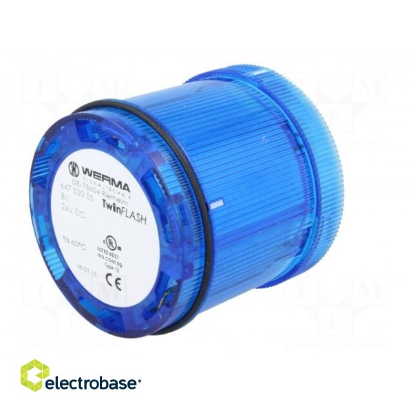 Signaller: lighting | LED | blue | 24VDC | IP65 | Ø70x65.5mm | -30÷60°C image 2