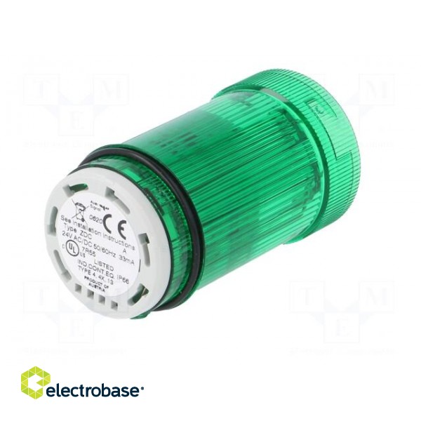 Signaller: lighting | LED | green | 24VDC | 24VAC | IP66 | Ø40x77mm image 2