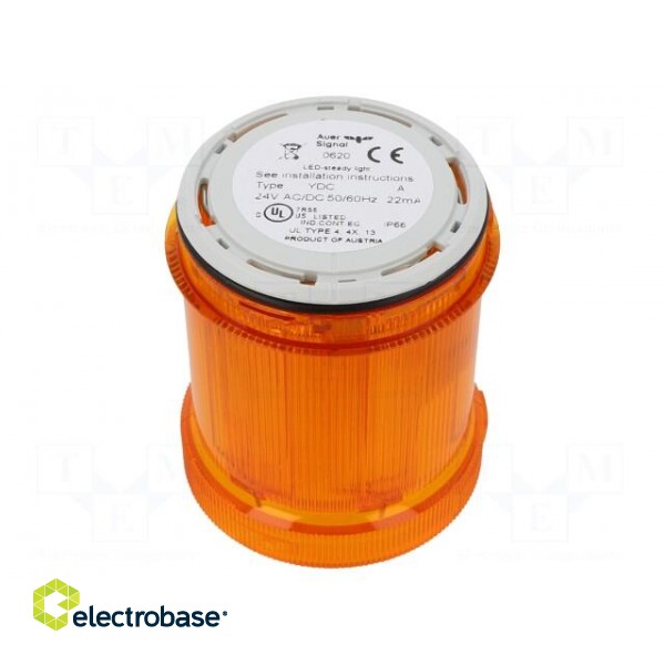 Signaller: lighting | LED | orange | Usup: 24VDC | Usup: 24VAC | IP66 image 1