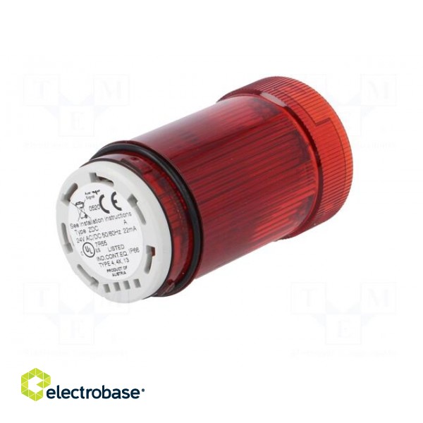 Signaller: lighting | LED | red | 24VDC | 24VAC | IP66 | Ø40x77mm image 2
