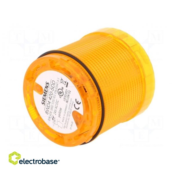 Signaller: lighting | LED | yellow | 24VDC | 24VAC | IP65 | Ø70x65.5mm image 2