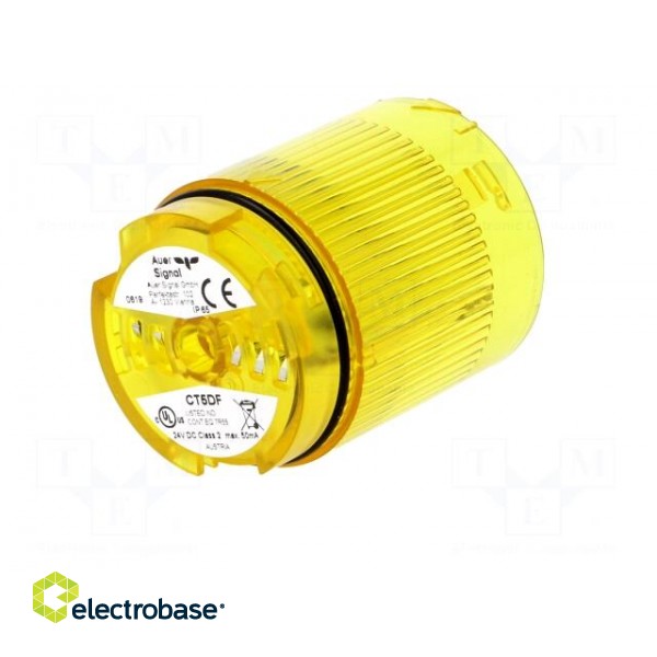 Signaller: lighting | LED | yellow | Usup: 24VDC | IP65 | Ø50x69mm image 2