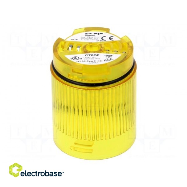 Signaller: lighting | LED | yellow | Usup: 24VDC | IP65 | Ø50x69mm image 1