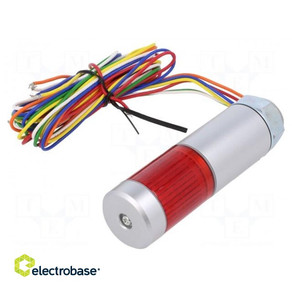 Signaller: signalling column | LED | red | 24VDC | IP65 | MPS | Mat: ABS image 1