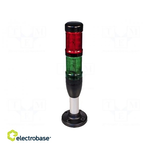 Signaller: signalling column | LED | red/green | 24VDC | 24VAC | IP66