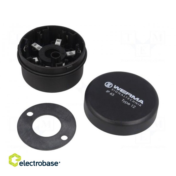 Signallers accessories: base | black | IP65 | Ø70x26.5mm | -20÷50°C image 1