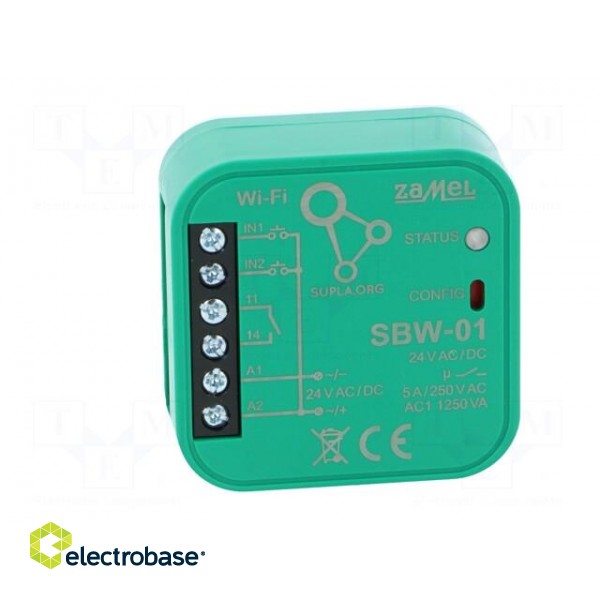 Gate controller | SUPLA | IP20 | 24VAC | 24VDC | flush mount | -20÷55°C paveikslėlis 3
