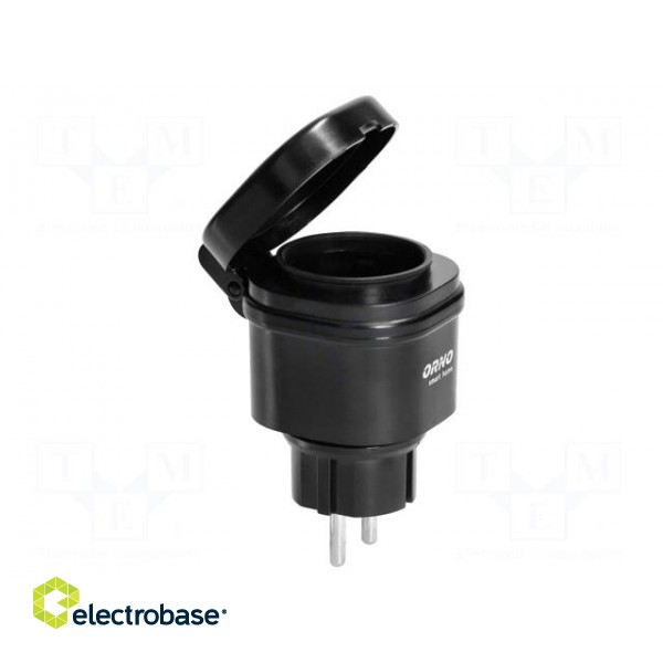 Power socket | plug-in | 230VAC | IP44 | 30m | Control: wireless | black
