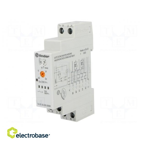Staircase timer | IP20 | 230VAC | SPST-NO | DIN | 16A | -10÷60°C фото 2