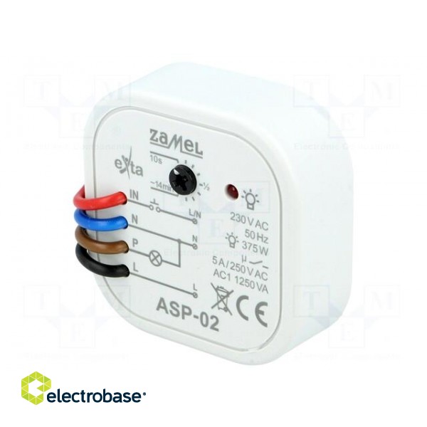 Staircase timer | IP20 | 230VAC | SPST-NO | 50x50x18mm | 5A | -20÷45°C image 1