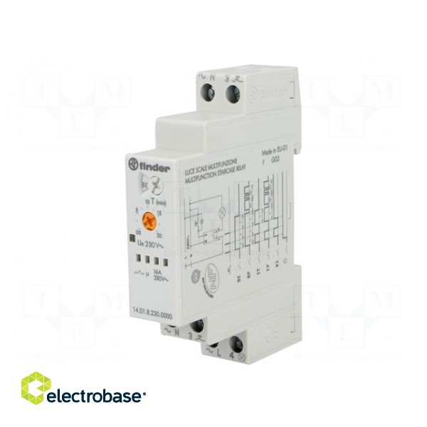 Staircase timer | IP20 | 230VAC | SPST-NO | DIN | 16A | -10÷60°C image 1