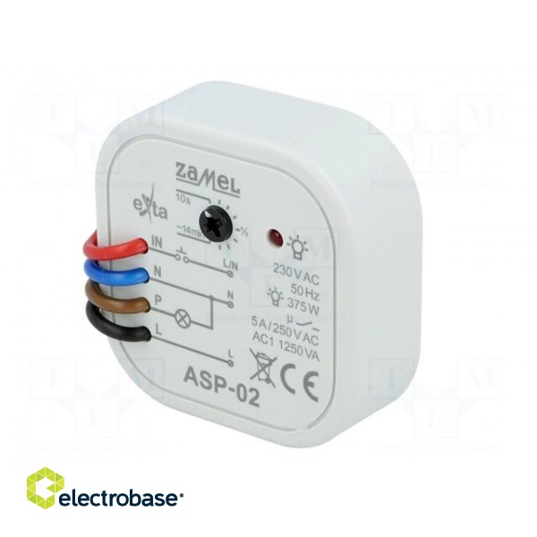 Staircase timer | IP20 | 230VAC | SPST-NO | 50x50x18mm | 5A | -20÷45°C image 2