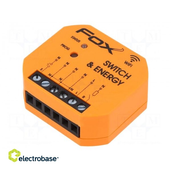 Wireless cutout power switch | flush mount | 85÷265VAC | IP20 | FOX paveikslėlis 1