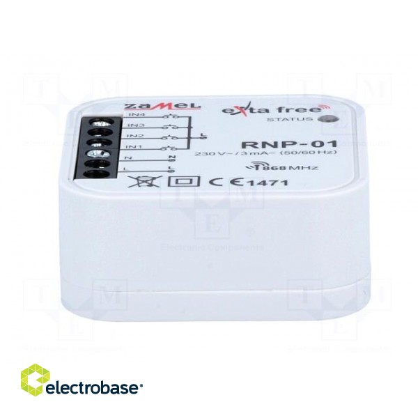 Wireless transmitter | EXTA FREE | IP20 | 230VAC | flush mount | 31g image 3