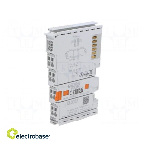 Analog input | Resolution: 12bit | IP20 | EtherCAT | IN: 2 | IN 1: 4÷20mA