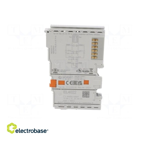 Analog output | 24VDC | Resolution: 12bit | IP20 | EtherCAT | OUT: 2 фото 3