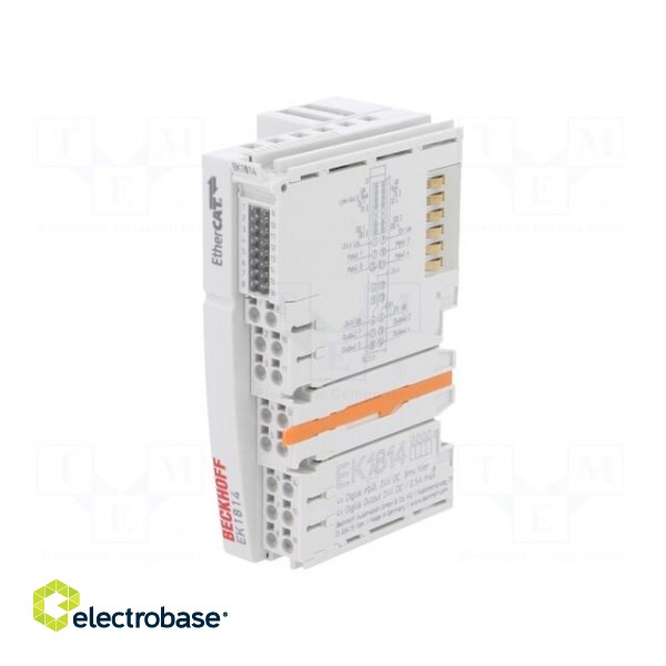 Converter | 24VDC | RJ45 x2 | IP20 | EtherCAT | OUT: 4 | IN: 4 | 44x100x68mm image 1