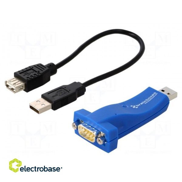 Converter | RS232/USB | Number of ports: 1 | IP30 | 89x35x20mm | 0÷60°C image 1