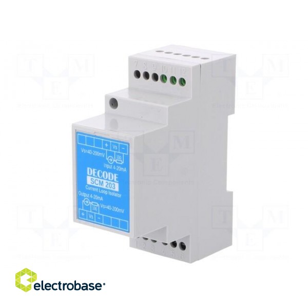 Insulator | 10÷32VDC | for DIN rail mounting | IP50 | 35x90x70mm image 1