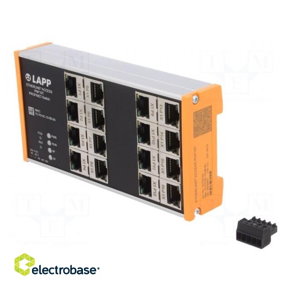 Switch Ethernet | managed | Number of ports: 16 | 18÷30VDC | RJ45 image 1