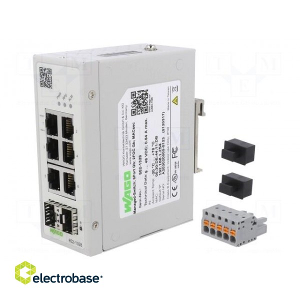 Switch Ethernet | managed | Number of ports: 8 | 9÷48VDC | RJ45,SFP image 1