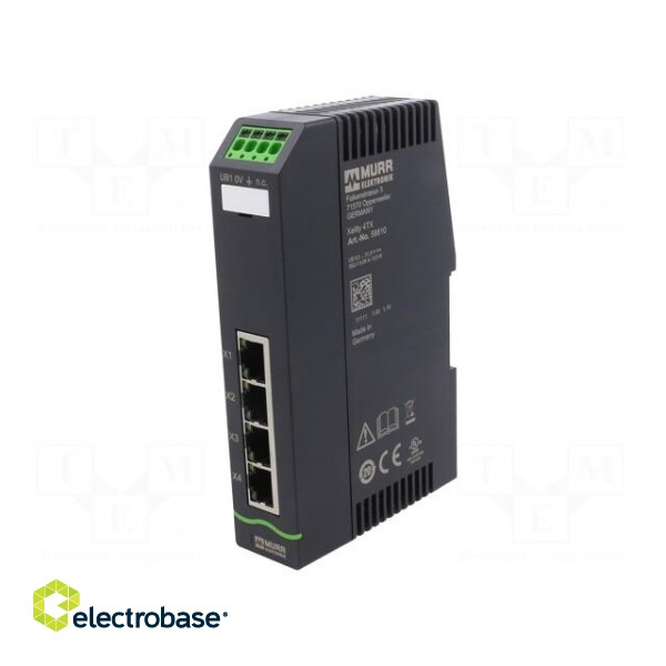 Switch Ethernet | unmanaged | Number of ports: 4 | 9.5÷31.5VDC | RJ45 image 1