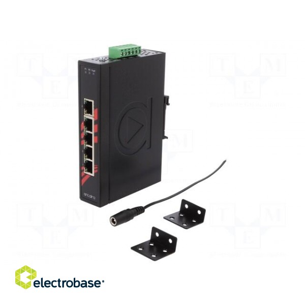 Industrial module: switch Ethernet | unmanaged | 12÷48VDC | RJ45 | 3W paveikslėlis 1