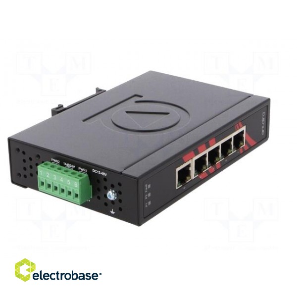 Industrial module: switch Ethernet | unmanaged | 12÷48VDC | RJ45 | 3W paveikslėlis 9