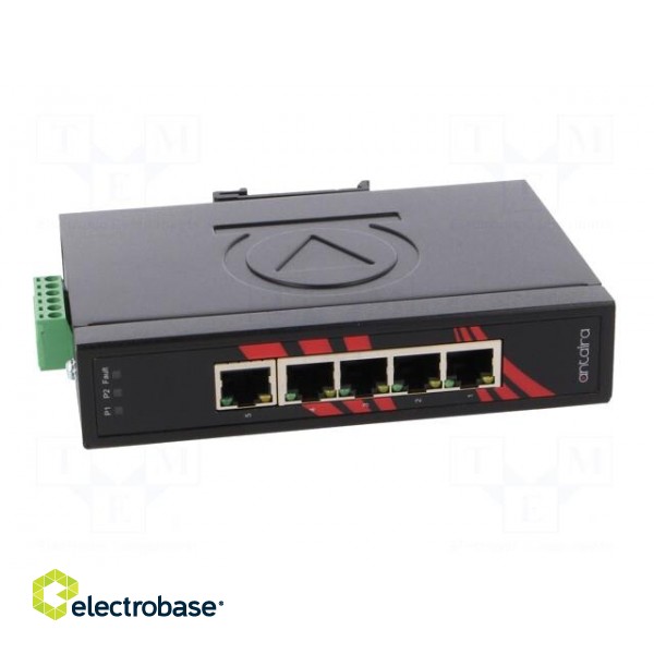 Switch Ethernet | unmanaged | Number of ports: 5 | 12÷48VDC | RJ45 | 3W image 10