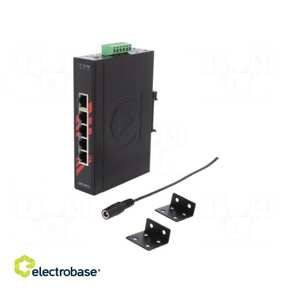 Industrial module: switch Ethernet | unmanaged | 12÷48VDC | RJ45 | 5W фото 1