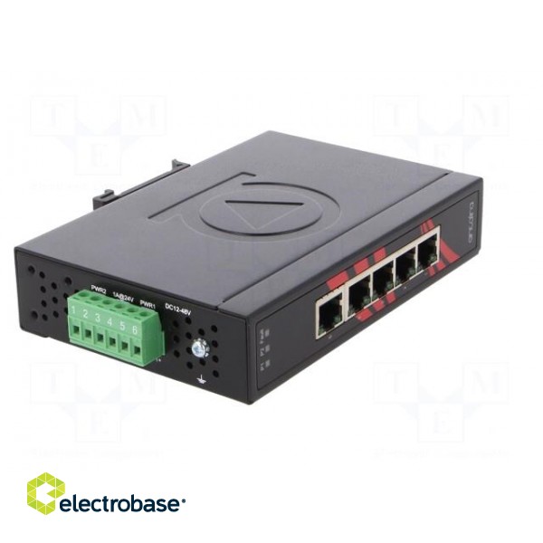 Industrial module: switch Ethernet | unmanaged | 12÷48VDC | RJ45 | 5W фото 8