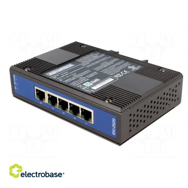 Industrial module: switch Ethernet | unmanaged | 12÷48VDC | RJ45 image 5