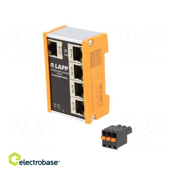 Industrial module: switch Ethernet | unmanaged | 18÷30VDC | RJ45 фото 1