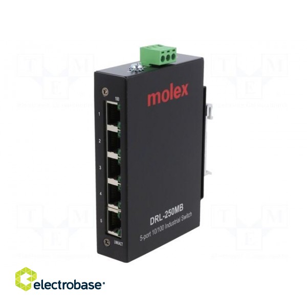 Switch Ethernet | unmanaged | Number of ports: 5 | 18÷30VDC | RJ45 image 1