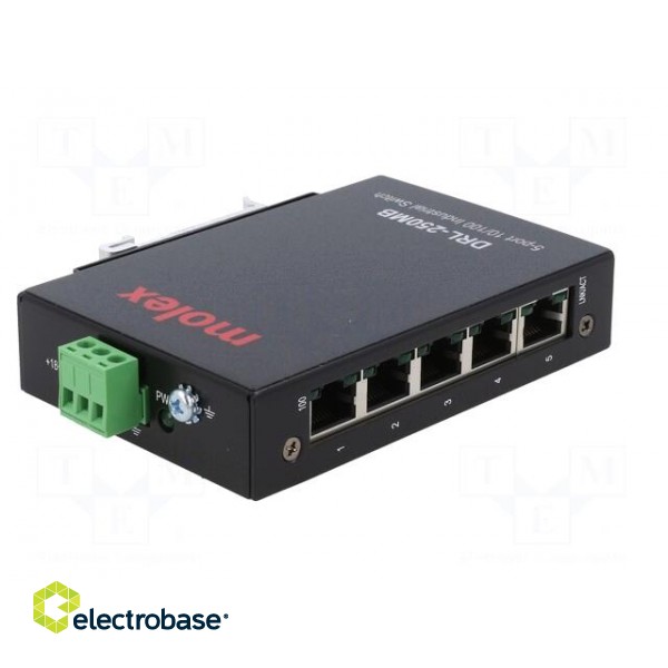 Switch Ethernet | unmanaged | Number of ports: 5 | 18÷30VDC | RJ45 image 8
