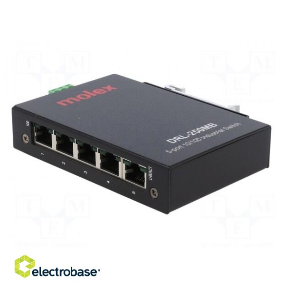 Switch Ethernet | unmanaged | Number of ports: 5 | 18÷30VDC | RJ45 paveikslėlis 2