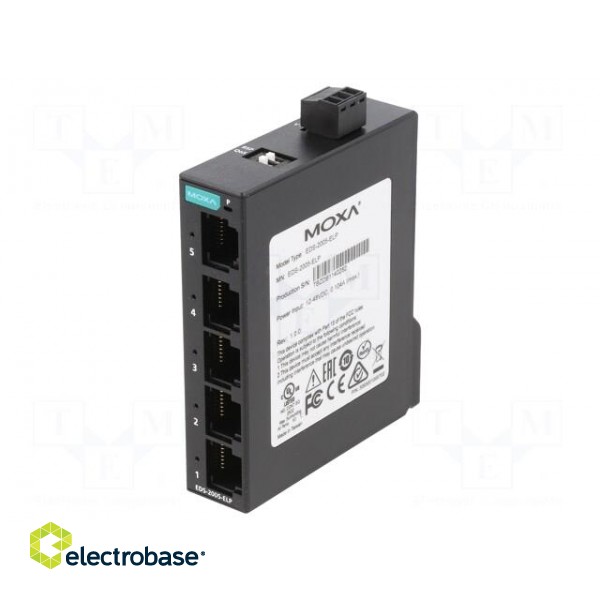 Switch Ethernet | unmanaged | Number of ports: 5 | 9.6÷60VDC | RJ45 image 1