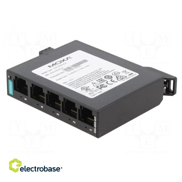 Switch Ethernet | unmanaged | Number of ports: 5 | 9.6÷60VDC | RJ45 фото 2