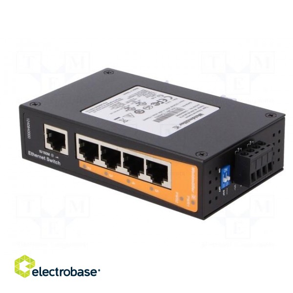 Industrial module: switch Ethernet | unmanaged | 9.6÷60VDC | RJ45 image 2