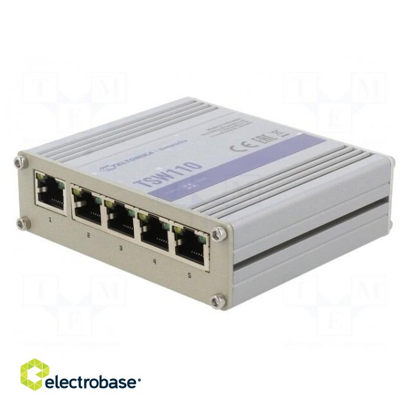 Switch Ethernet | unmanaged | Number of ports: 5 | 9÷30VDC | RJ45 фото 2