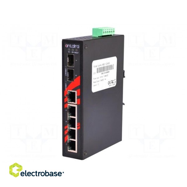 Industrial module: switch Ethernet | unmanaged | 12÷48VDC | RJ45 фото 2