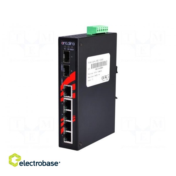 Industrial module: switch Ethernet | unmanaged | 12÷48VDC | RJ45 | 6W фото 2